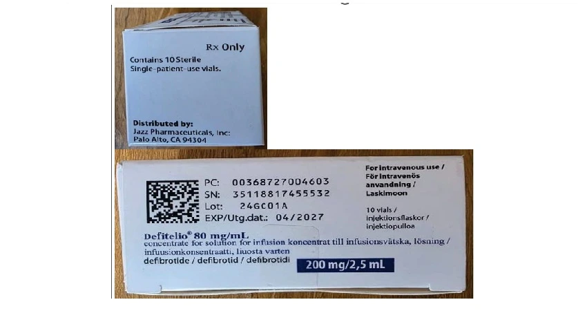 CDSCO Issues Alert on Suspected Falsified DEFITELIO Injection in India